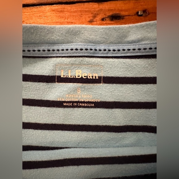 LL Bean cotton and spandex boat neck 3/4 sleeve top size small - Picture 2 of 5